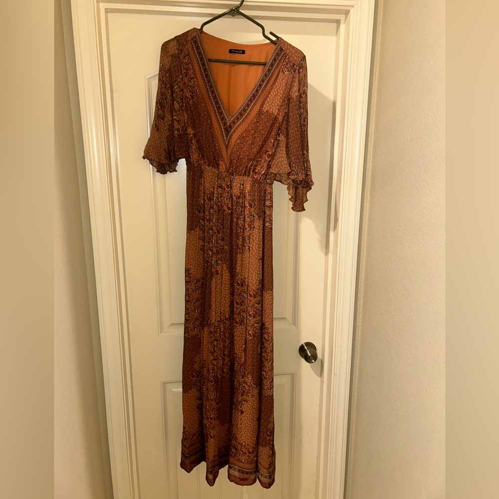 Massimo Dutti Rust Maxi Dress